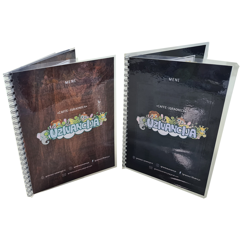 Jelovnici - Plastificirani Jelovnik Metalna Spirala